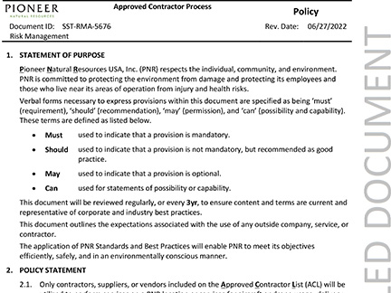 Approved Contractor Process Policy Cover