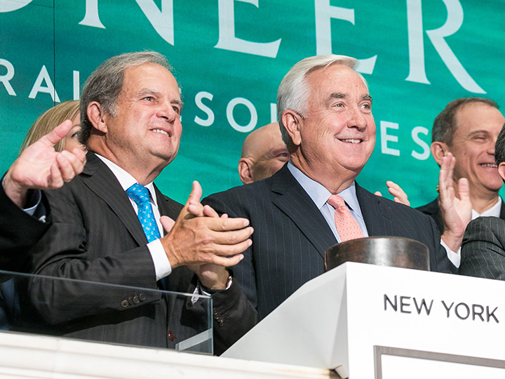 Three smiling businessmen