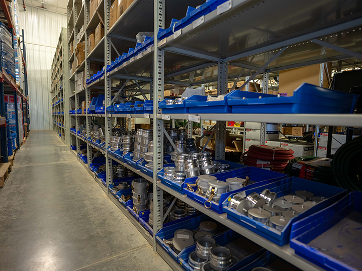Row of shelves